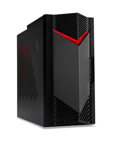 Настолен компютър Acer Nitro N50-656, Intel Core i7-14700F (up to 5.40 GHz, 33MB), 32GB DDR5 5600MHz (2*16GB), 1TB SSD 1*M.2 free, GeForce RTX 5060 8GB GDDR7, No DVD, 3* USB 3.2, Type-C, 4*USB.2.0, Mic.&Audio jacks, RG-45, GLAN, Wi-Fi AX&BT 5.0, 500W, No 