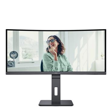 Монитор AOC CU34P3CV, 34' VA WLED, Curved 1500R, 3440x1440@100Hz, 4ms GtG, 1ms MPRT, 300cd m/2, DCR 3000:1, 50M:1, AdaptiveSync, FlickerFree, Low Blue Light, 5Wx2, Tilt, Height Adjust, Swivel, HDMI, DP, USB hub