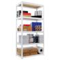 Метален стелаж 180х90х45 см - бял, 175 кг товароносимост