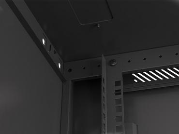 Комуникационен шкаф Lanberg rack cabinet 19' wall-mount 12U/600x600 for self-assembly with metal door black (flat pack)