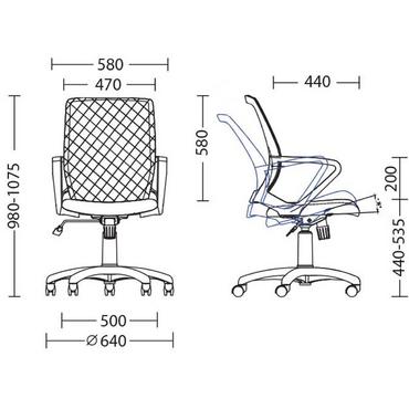 Работен стол ФАНИ -схема, размери