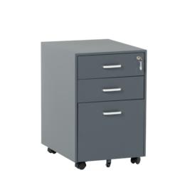 Метален контейнер J  BTL с 3 чекмеджета, с дръжки - графит, затворени чекмеджета