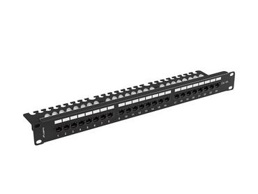 Пач панел Lanberg patch panel 24 port 1U 19' CAT.6a utp with cable organizer black