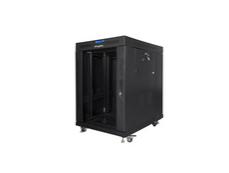 Комуникационен шкаф Lanberg rack cabinet 19' free-standing 15U/800x1000 (flat pack) with glass door lcd black v2