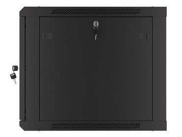 Комуникационен шкаф Lanberg rack cabinet 19' wall-mount 9U/600x600 for self-assembly with metal door black (flat pack)