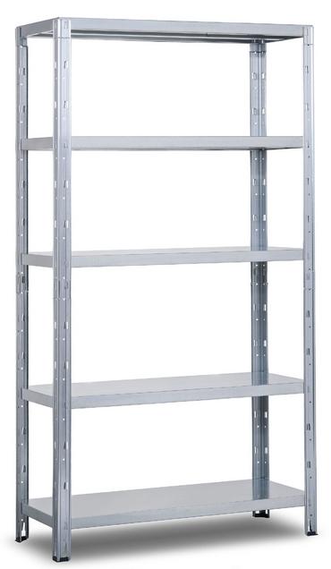 Снимка отпред – здрава метална конструкция на стелажа