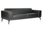 Триместен диван САМУИЛ SOLO 03 - предна снимка, кожа, черен