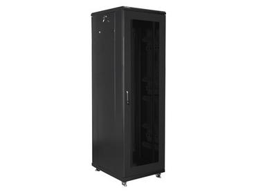 Комуникационен шкаф Lanberg rack cabinet 19' free-standing 42U/600x800 (flat pack) with mesh door black