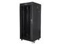 Комуникационен шкаф Lanberg rack cabinet 19' free-standing 27U / 600x600 self-assembly flat pack with glass door LCD, black