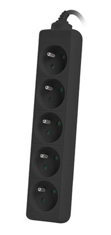 Разклонител Lanberg power strip 3m, 5 socket,s french quality-grade copper cable, black
