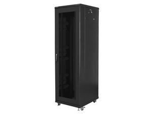 Комуникационен шкаф Lanberg rack cabinet 19' free-standing 42U/600x800 (flat pack) with mesh door black