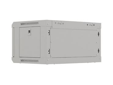 Комуникационен шкаф Lanberg rack cabinet 19' wall-mount 4U/540x350 (flat pack) with glass door grey