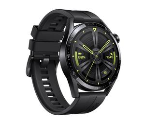 Часовник Huawei Watch GT 3 46mm, Active Jupiter-B19S, 1.43', Amoled, 466x466, PPI 326, 4GB, Bluetooth 5.2 supports BLE/BR/EDR, 5ATM, NFC, GPS, Battery 455 maAh, Black Fluoroelastomer Strap