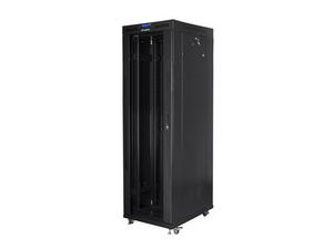 Комуникационен шкаф Lanberg rack cabinet 19' free-standing 42U/800x800 (flat pack) with glass door lcd black v2
