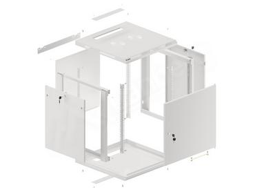 Комуникационен шкаф Lanberg rack cabinet 19' wall-mount 12U/600x600 for self-assembly with metal door grey (flat pack)