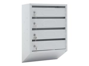 Пощенска кутия PMT PB 4C KL - сива с 4 индивидуални клетки, затворени в момента
