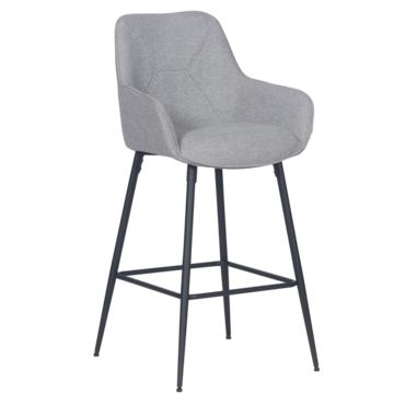 Бар стол Вики-светлосива дамаска, черни крака