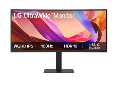 Монитор LG 34U650A-B, 34' UltraWide  21:9, IPS, Curved, 100 Hz, 5ms, 1000:1, 300cd/m2, WQHD 3440x 1440, sRGB 99%, HDR 10, HDMI, DisplayPort, USB-C, PD- 96 W, DP, Reader mode, Dynamic Action Sync, PIP, PBP, Tilt, Height (Range), Pivot, Speacers 2x7W, LG Sw
