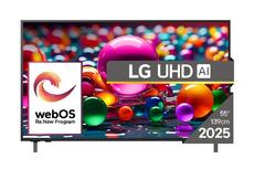 Телевизор LG 55UA75003LA, 55' 4K UltraHD TV 4K (3840x2160), DVB-T2/C/S2, webOS 25 Smart, ThinQ AI, Alpha 7 AI Processor, WiFi, HDR10 pro, HLG, ALLM/HGiG, 4K Upscaling, AI Sound pro, Multiple View, HDMI eARC, LAN, USB, Bluetooth, Google Cast, 2 Pole Stand,