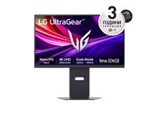 Монитор LG 27GS85Q-B, 27', UltraGear QHD Nano IPS, 1ms, AG, UHD 4K (3840x2160), Dual-Mode (4K 240Hz ? FHD 480Hz), HDR 600, DCI-P3 99%, 2000:1, 450cd/m2, DCI-P3 98%, USB3.0 (1up/2down), AMD Free-sync, NVIDIA G-Sync, HDMI, DisplayPort, Height, Tilt, Pivot, 