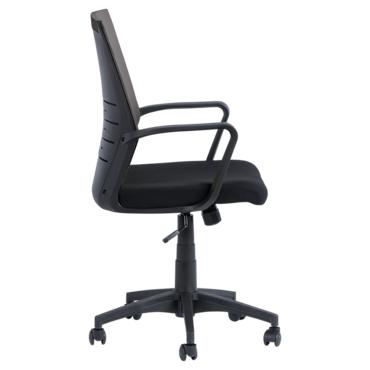 Офис стол МИРО- снимка отстрани, черен цвят