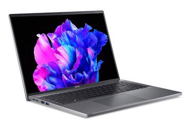 Лаптоп Acer Swift Go16, SFG16-71-58DL, Intel Core i5-1335U (up to 4.60 GHz, 12MB), 16' WUXGA SlimBezel IPS, 16GB LPDDR5,1024GB PCIe NVMe SSD, Intel UMA, WIFI6E+BT, CR Micro SD, QHDCamera, FPR, No OS, Gray