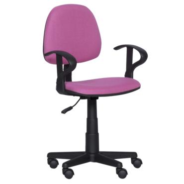 Детски стол ЛИЛИ - снимка отпред, черна база, розов цвят