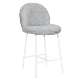 Бар стол РЕА-светлосива дмаска, бял цвят крака