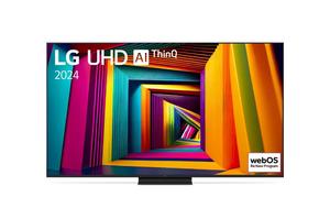 Телевизор LG 65UT91003LA, 65' 4K UltraHD TV 4K (3840 x 2160), DVB-T2/C/S2, webOS 24 Smart TV, ThinQ AI, Alpha 5 AI 4K Gen7, WiFi, HDR10 pro, HLG, ALLM/HGiG, AI Upscaling, AI Sound(Virtual 9.1.2 Up-mix), AirPlay, Quick Card, HDMI eARC, CI, LAN, USB, Blueto