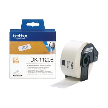 Консуматив Brother DK-11208 Large Address Paper Labels, 38mmx90mm, 400 labels per roll, (Black on White)