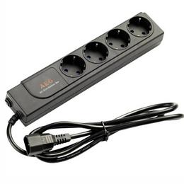 Разклонител AEG IEC C14, 4 гнезда, 1.8м кабел, черен