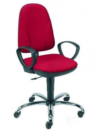 Работен стол АВРЕЛИ- цвят бордо, хром кръстачка