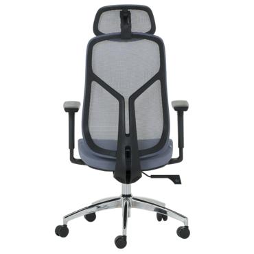 Директорски стол ЙОАН- синя дамаска, черна рамка