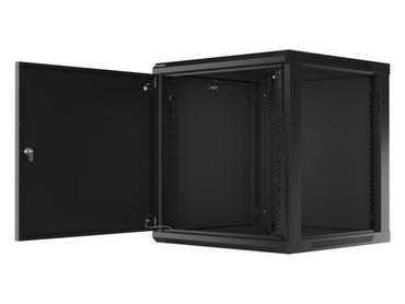 Комуникационен шкаф Lanberg rack cabinet 19' wall-mount 12U/600x600 for self-assembly with metal door black (flat pack)