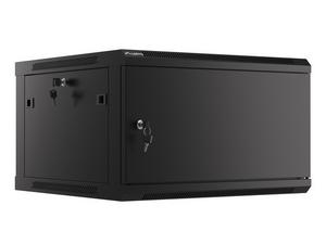Комуникационен шкаф Lanberg rack cabinet 19' wall-mount 6U/600x600 for self-assembly with metal door black (flat pack)