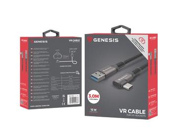 Кабел Genesis Cable USB-C(M)->USB-A(M) 3.1 GEN 1, 5GB/S PD15W VR, 3m, Black