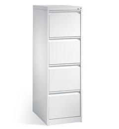 Метална картотека FRT с 4 чекмеджета - снимана отстрани, сива на цвят, затворени чекмеджета