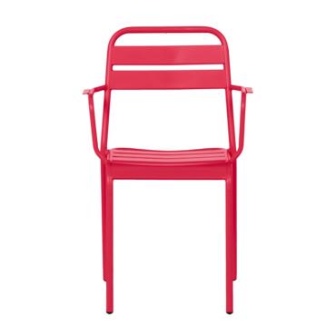 Градински стол ЛУНОРА- червен метал