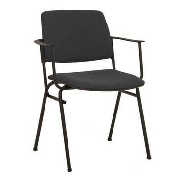 Посетителски стол ИСИТ АРМ- сив цвят, дамаска