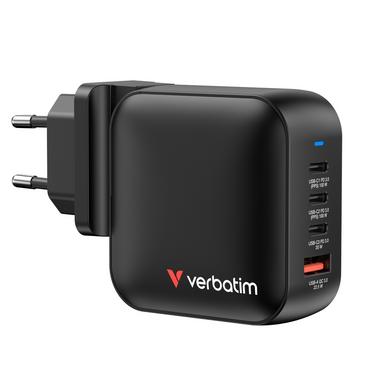 Зарядно устройство Verbatim Mini GaN Charger 100W 4 Port US plug with EU and UK adaptors
