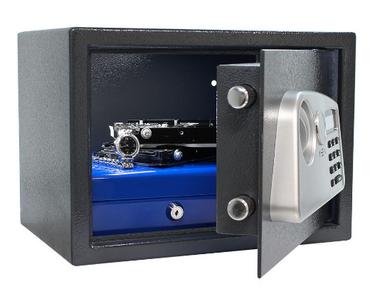 Метален сейф UNS TR1 - отворен, пълен с доккументи