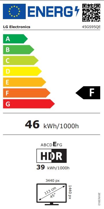 Монитор LG 45GS95QE-B, 44.5' Ultragear OLED 0.03ms (GtG), 21:9 Curved Gaming WQHD+ (3440x1440), 240HZ, 1500000:1, 1300 cd/m2, DCI-P3 98%, AMD FreeSync, NVIDIA G-Sync, VRR, HDR 400 ,PBP&PIP, USB Down/Up-stream, HDMI, DisplayPort, Tilt, Black