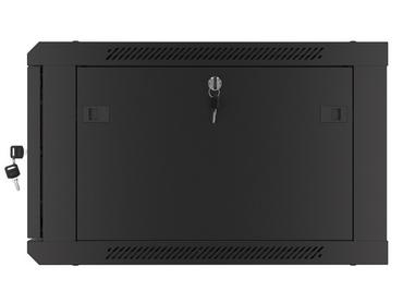Комуникационен шкаф Lanberg rack cabinet 19' wall-mount 6U/600x600 for self-assembly with metal door black (flat pack)
