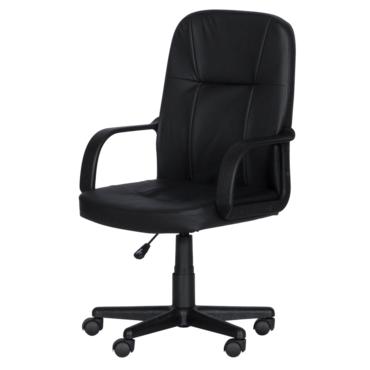 Работен стол МАРИН- черна полипропиленова база, черни подлакътници