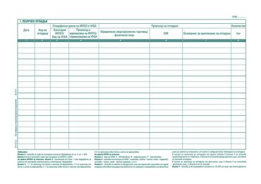 Отчетна книга за отпадъците по Приложение №2