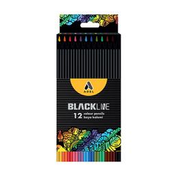 Моливи цветни Adel Blackline 12 цвята дълги