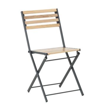 Градински стол ПОЛИ- седалка и облегалка от естествена дървесина