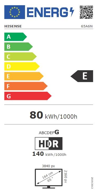 Телевизор Hisense 65' A6N, 4K Ultra HD 3840x2160, DLED, DFA, Precision Colour, HDR 10+, HLG, Dolby Vision, DTS Virtual X, Smart TV, WiFi, BT, Light Sensor, Gaming Mode, 1xHDMI2 eArc, 2xHDMI, 2xUSB, LAN, CI+, DVB-T2/C/S2, Black