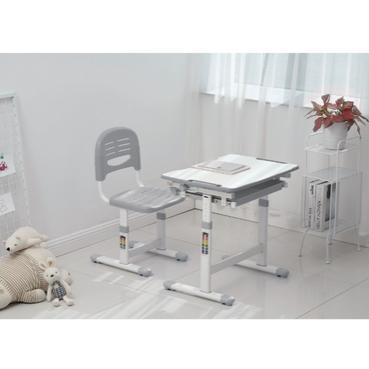 Комплект ученически чин и стол 201 сив