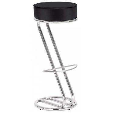 Бар стол ЗЕТА- черен цвят еко кожа